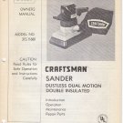 1980 80 80's Sears Craftsman Sander Dual Motion Owners Manual Model: 315.11680