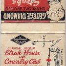 Vtg George Diamond Steak House Country Club Wabash Chicago California Matchbook