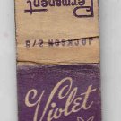 Vintage Retro Permanent Wave Violet Beauty Studio Racine Wisconsin Matchbook
