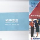 Vtg Northwest Orient Airlines Welcome Aboard Pamphlet w Domestic Route Map 1965