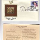 1993 22k Gold Replica Stamp Patsy Cline Grand Ole Opry FDC w Informational Card