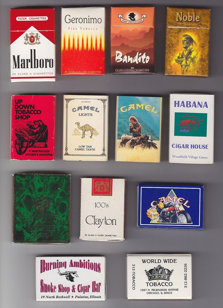 Tobacco Cigarette Unique Mixed Matchbox Matchboxes Matchbook Cover Vtg Lot #1