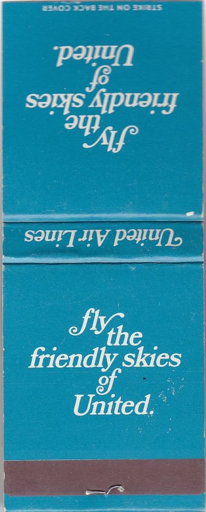 Vtg United Airlines Fly The Friendly Skies of United Matchbook Matches Mint