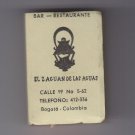 Vtg El Zaguan De Las Aguas Bar Restaurant Restaurante Bogata Colombia Matchbox