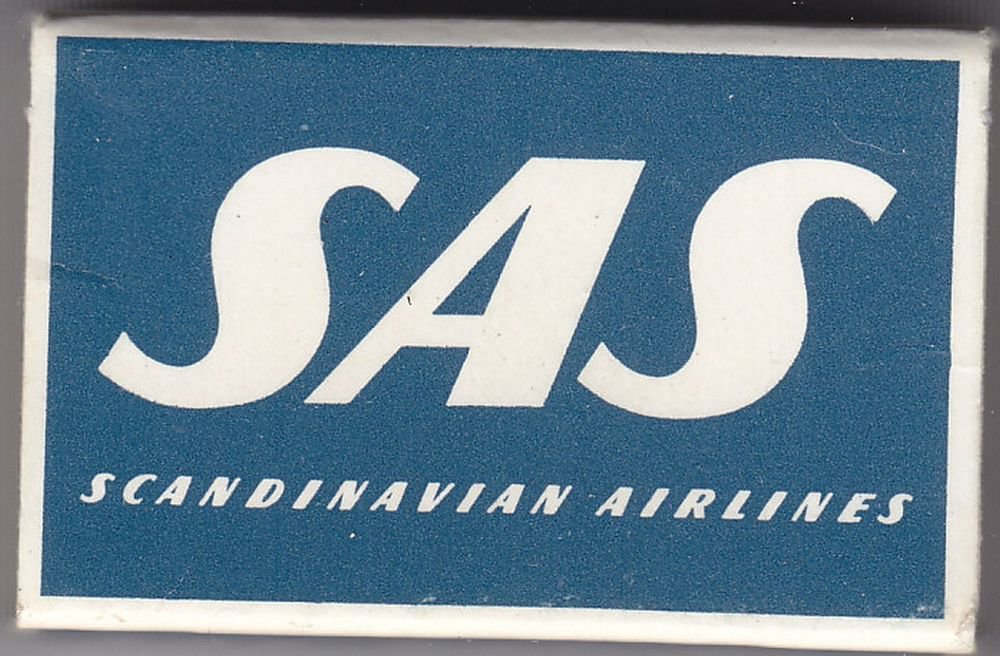 Vtg Scandinavian Airlines System SAS Matchbox Sweden Mini Matchbox Matches