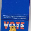 Vtg Retro Vote Joe Camel Cigarettes Cigarette Camel Party Candidate Matchbook VG