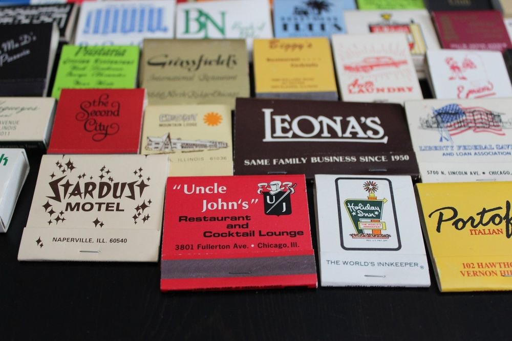 Lot 100 Chicago Chicagoland IL Chi-Town Cook County Matchbooks Matches Covers #5