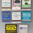 Airport Airlines Airplane Bus Taxi Hotel Mixed Matchbook Matches Cover Lot of 7