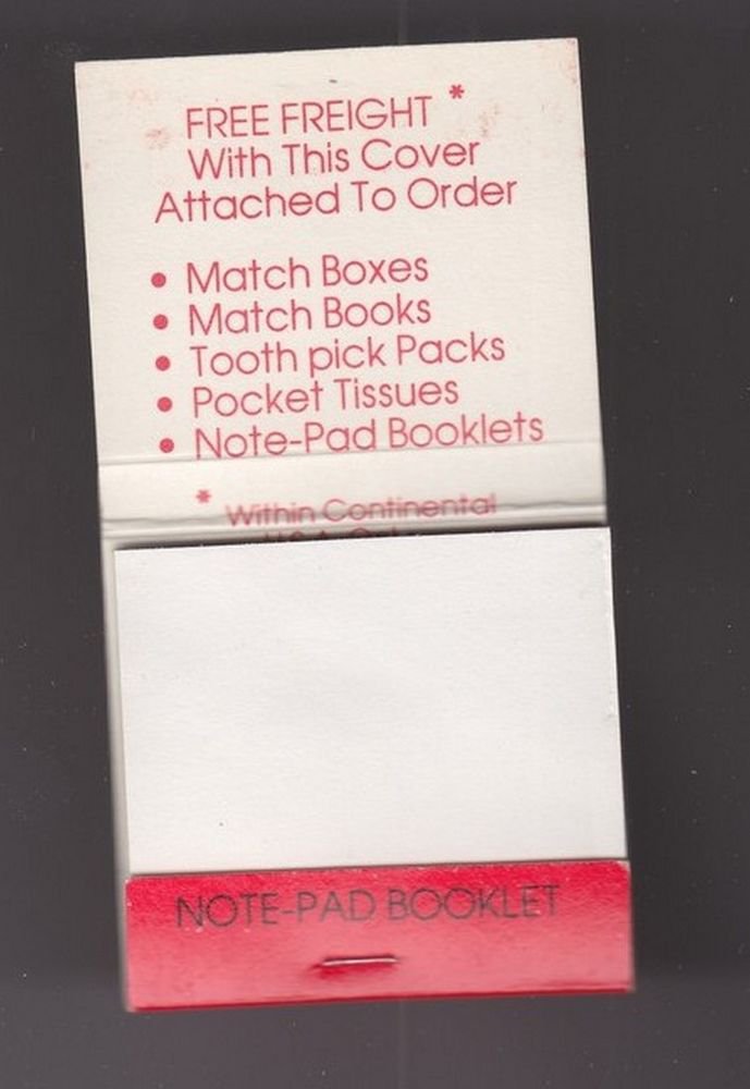Vintage Admatch Corporation Note-Pad Booklet Matchbook Match Matches Unused Rare