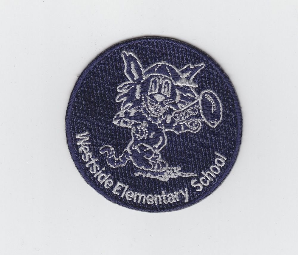Vintage Westside Elementary School Mascot Round Patch Badge Illinois Cook County