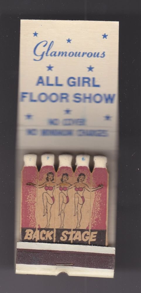Vtg Burlesk Back Stage Chicago Burlesque Feature Matchbook Matches Match Cover 4