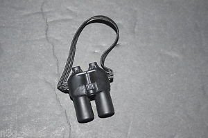 GI Joe Binoculars Black w Cloth Bungee Stretchable Strap 1:6 Scale