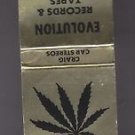Vtg Evolution Records & Tapes Marijuana Leaf Gold Pipes Papers Matchbook Cover