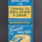 Vtg Ma Bell System Telephone Telco Co Energy Saver Long Distance Matchbook Match