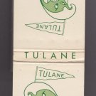 Vtg Tulane University Green Wave Character Unstruck Matchbook Green & White