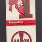Vtg Iowa State ISU Memorial Union Cardinal Unstruck Matchbook Matches Cover