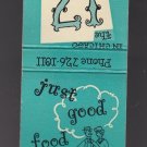Vtg The 17 Restaurant Randolph Street Chicago Just Good Food Matchbook Unstruck