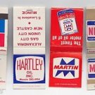 Martin Hartley Checker Oil Motor Gasoline Gas Car Mixed Matchbook Matches Covers