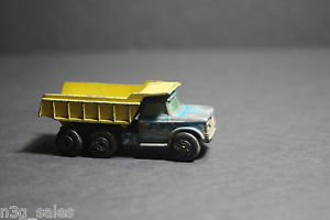 Vintage Matchbox Dumper Truck Dump Blue Yellow No 48 Die Cast Superfast