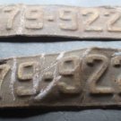 Vtg 1931 31 Wisconsin WI WIS License Plate Plates Set Pair # 79-922 C Rustic