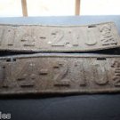 Vtg 1923 23 Wisconsin WI WIS License Plate Plates Set Pair # 114-210