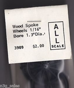 Grandt Line HO Scale Models RR Railroad Train Wood Spoke Wheels 1/16" x4 #3909
