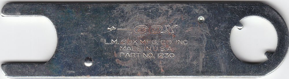 Cox Engine Wrench Tool Thimble Drome 2-way Car Plane Ford Corvette # 1230 VG+