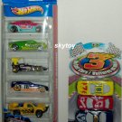 hot wheels track aces 5-pack and 3 die-cast cars