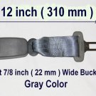 12" Seat Belt Extension Extender - 7/8"Wide Buckle Gray free ship to usa 7-10 days arrive