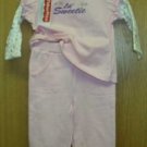 FISHER PRICE 2PC GIRLS  SET PANT/LS SHIRT 6-9 MO ~NWT