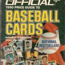 official 1990 price guide to Baseball Cards 9th Beckett