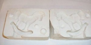 SMALL CERAMIC MOLD ~ ROCKING HORSE ~ DECORATIONS