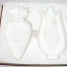 SMALL CERAMIC MOLD ~ CARROT & CORN MAGNETS~ DECORATIONS