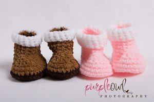 Baby Snow Booties - Any Color Combo - 3 Sizes to Choose From