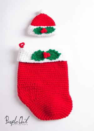 Baby's First Christmas Cocoon and Beanie Photography Prop