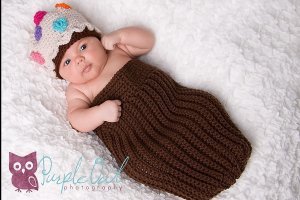 Cupcacke Cocoon and Hat Set - Photography Prop