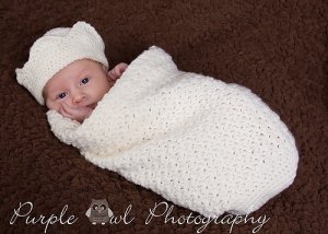 Prince Coming Home Newborn Cocoon Photography Prop complete with Crown