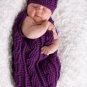 Eggplant Cocoon and Beanie Set - Photography Prop