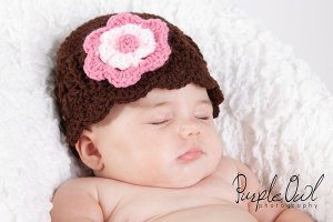 Shell Flower Beanie - Any Color - Any Size - Photography Prop