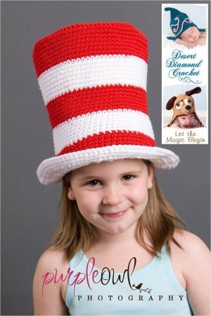 Crochet Pattern 002 - Cat In The Hat - All Sizes