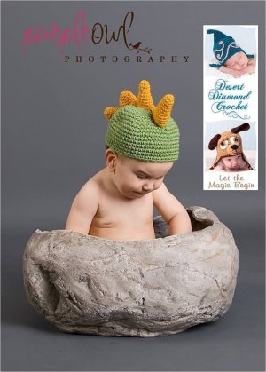 Crochet Pattern 004 - Dinosaur Beanie Hat- Infant to Adults