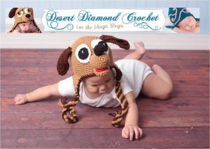 Crochet Pattern 007 - Puppy Earflap Beanie - Photography Prop