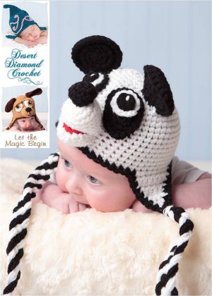 Crochet Pattern 012 - Panda Earflap Hat - All Sizes