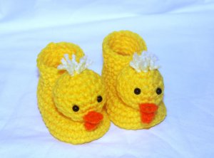 Crochet Pattern 016 - Duckie Animal Baby Booties - 3 Sizes