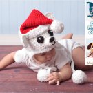 Crochet Pattern 027 - Christmas Polar Bear Earflap Hat - All Sizes