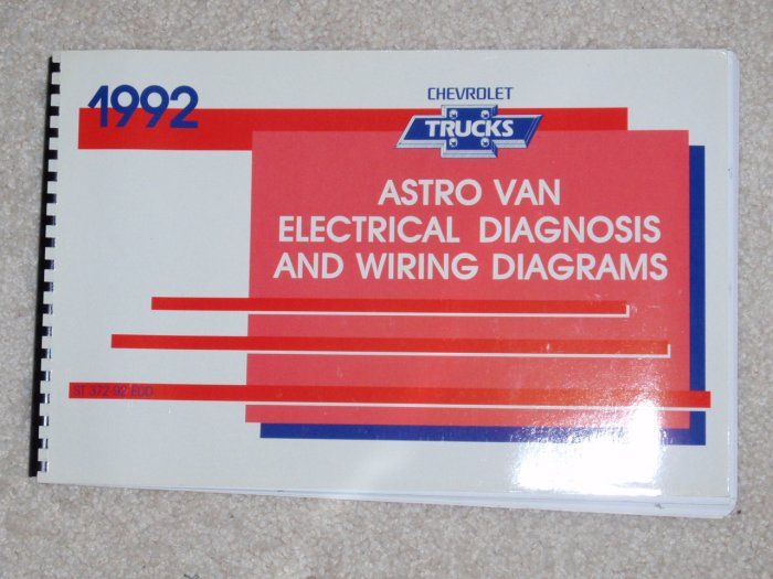 1992 Service Manual Electrical Diagnosis Wiring Diagram Chevrolet Astro Van