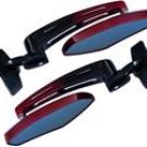 BILLET CONVEX UNIVERSAL MIRRORS BLACK-RED ANODIZED