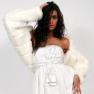 Faux mink long sleeve shrug