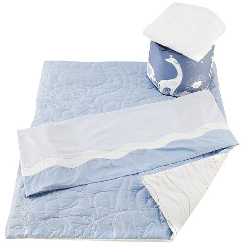 KidsLine Blue ZOO BABY Boy CRIB BEDDING Set AMY COE New