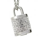 8GB USB Flash Drive Necklace - Jeweled Metal Lock  [TKE-CVSC-K16]